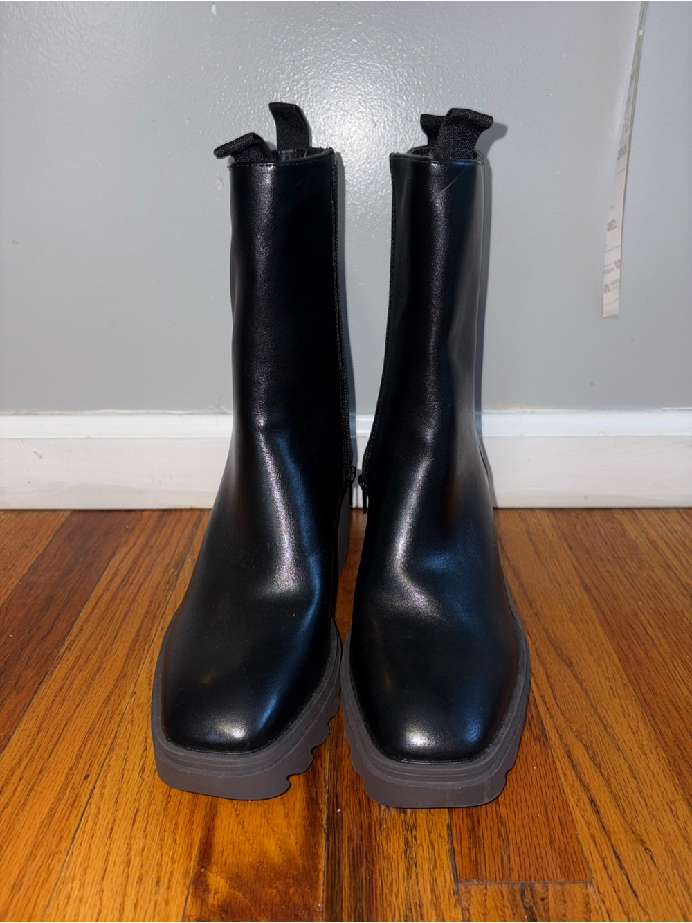 Nicole Miller Black Platform Chelsea Boots